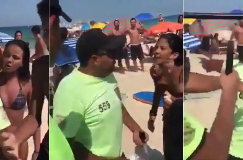 Policías le pegaron a una mujer en la playa de Río de Janeiro