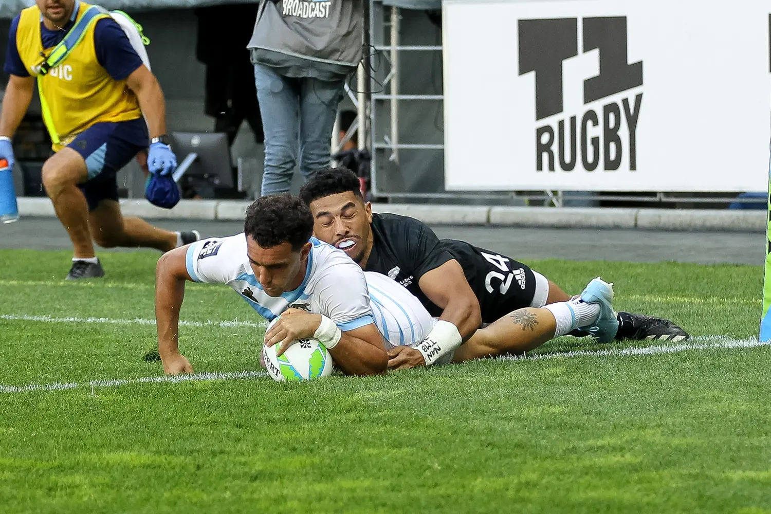 El try de Joaquín Pellandini en la victoria de Los Pumas ante Nueva Zelanda