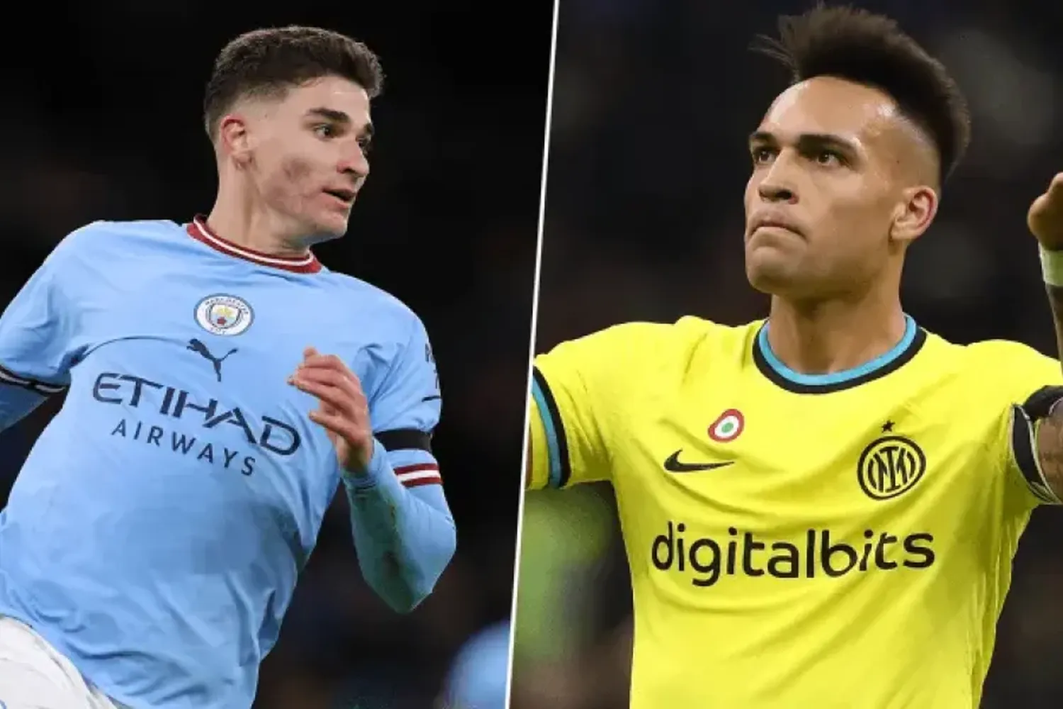 Julián Álvarez y Lautaro Martínez juegan por la Champions League