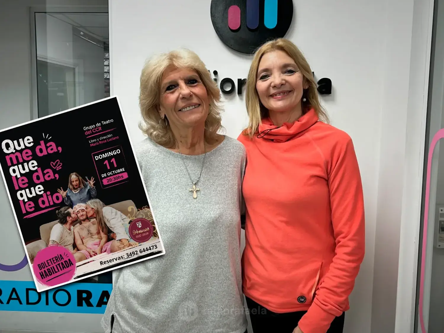 María Rosa Luciano - autora y directora de la obra y Virginia Tessio - presidenta del Centro Ciudad Rafaela