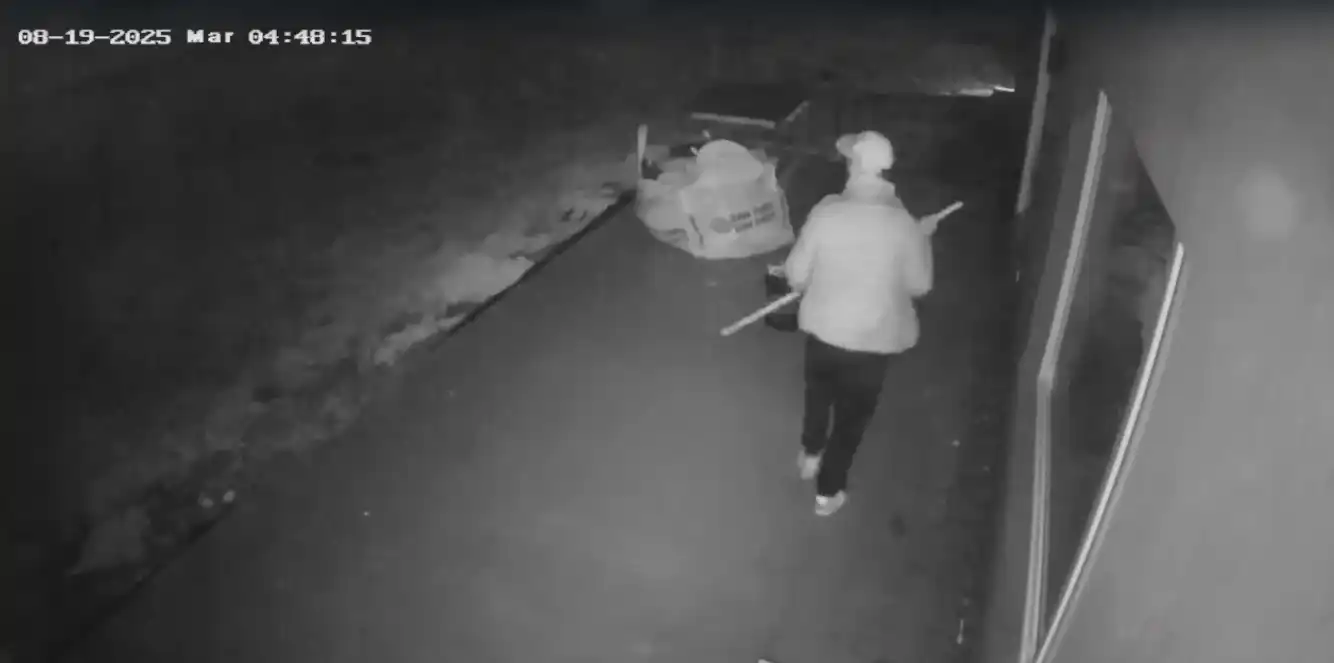 Las cámaras de seguridad captaron el momento del ingreso de los delincuentes a la vivienda