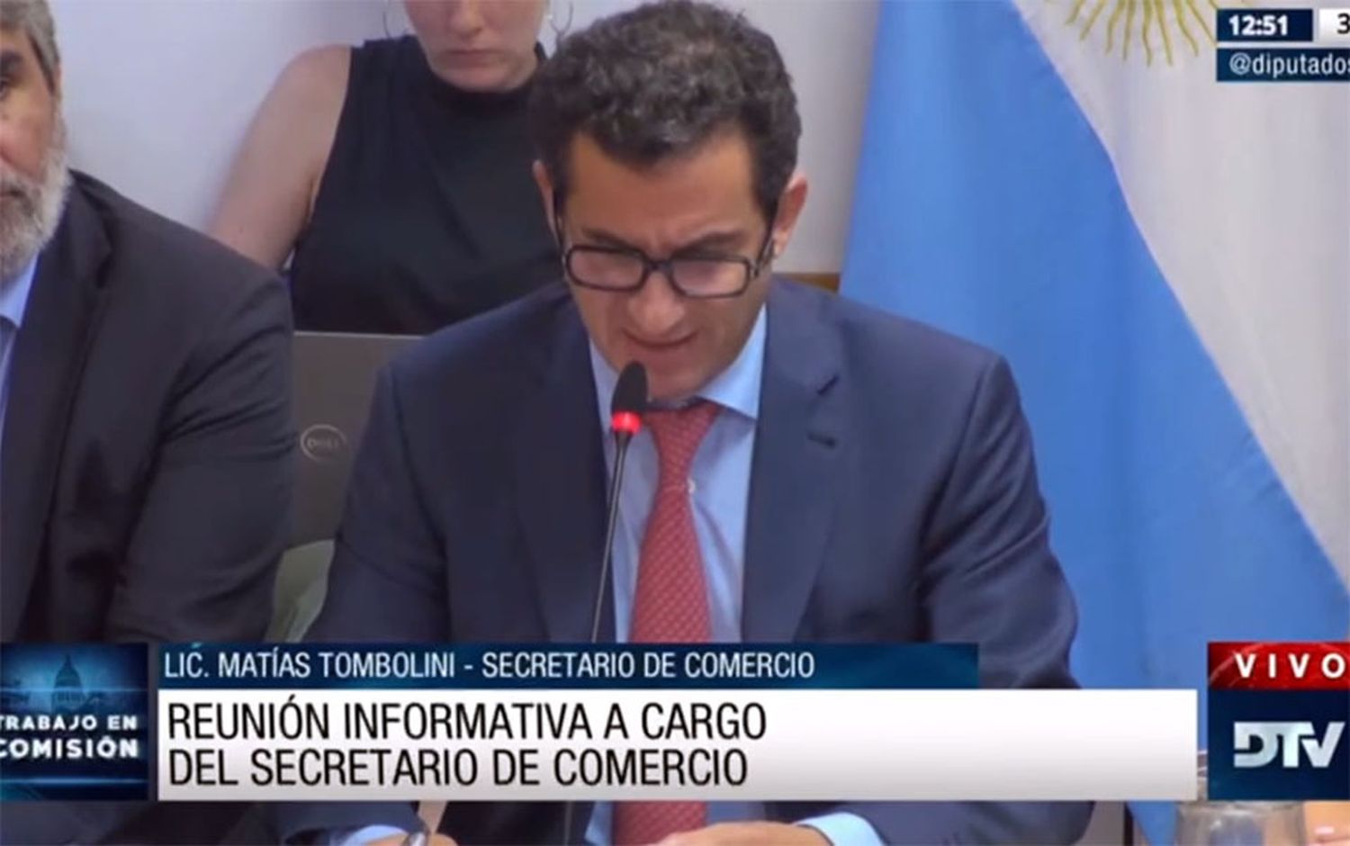 El Secretario de Comercio, Matías Tombolini, expuso en Diputados