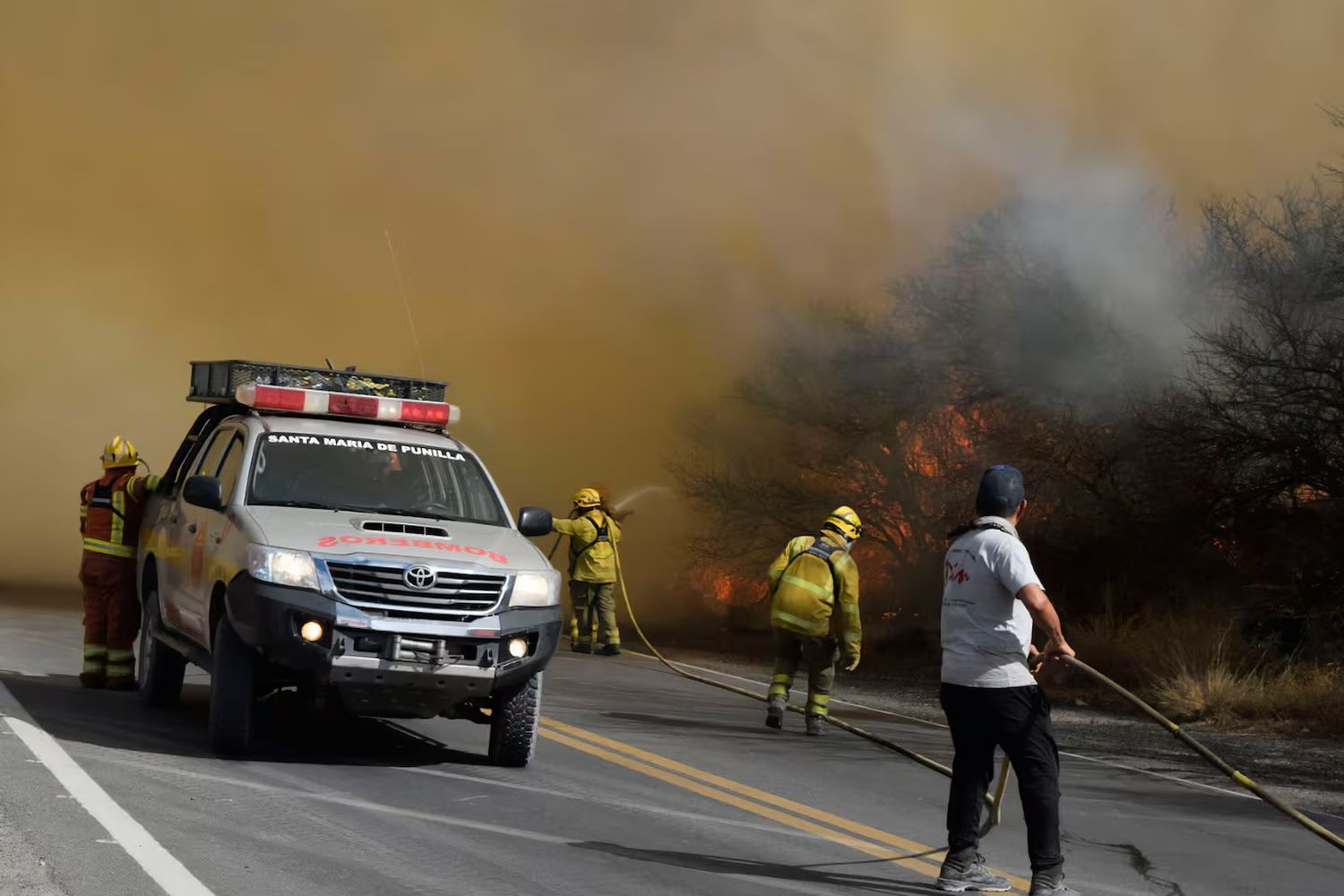 Incendios en Córdoba: detuvieron a un hombre con un bidón de nafta