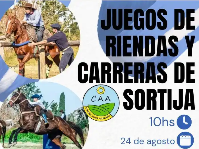 Aldea Asunción vive la tradición: juegos de riendas, sortija y música para toda la familia