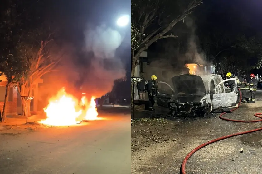 Incendio de un vehículo en zona oeste.