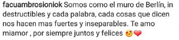 El mensaje que el novio de More Rial tuvo que borrar por un error insólito