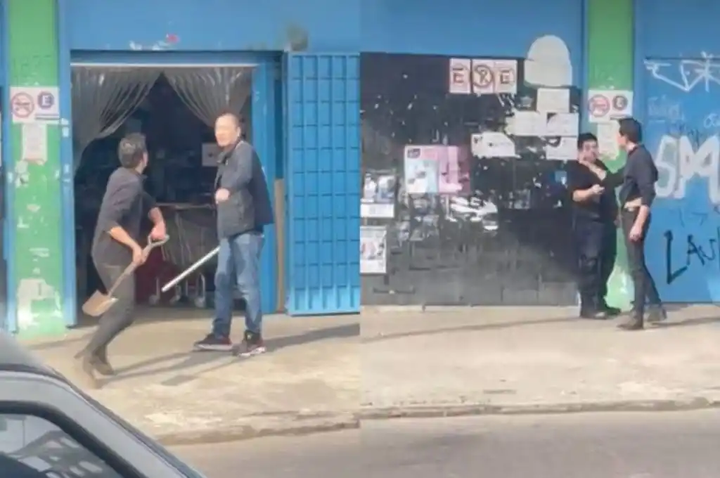 Pelea en supermercado chino