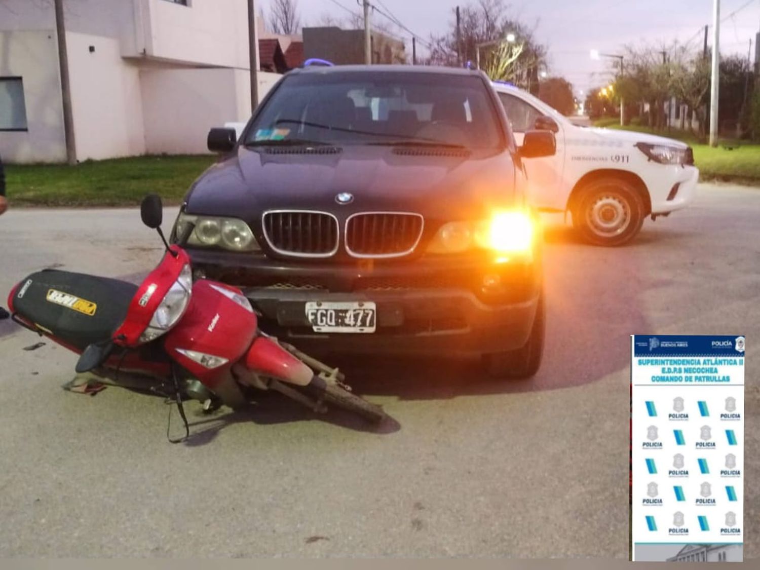 Accidente con un motociclista herido