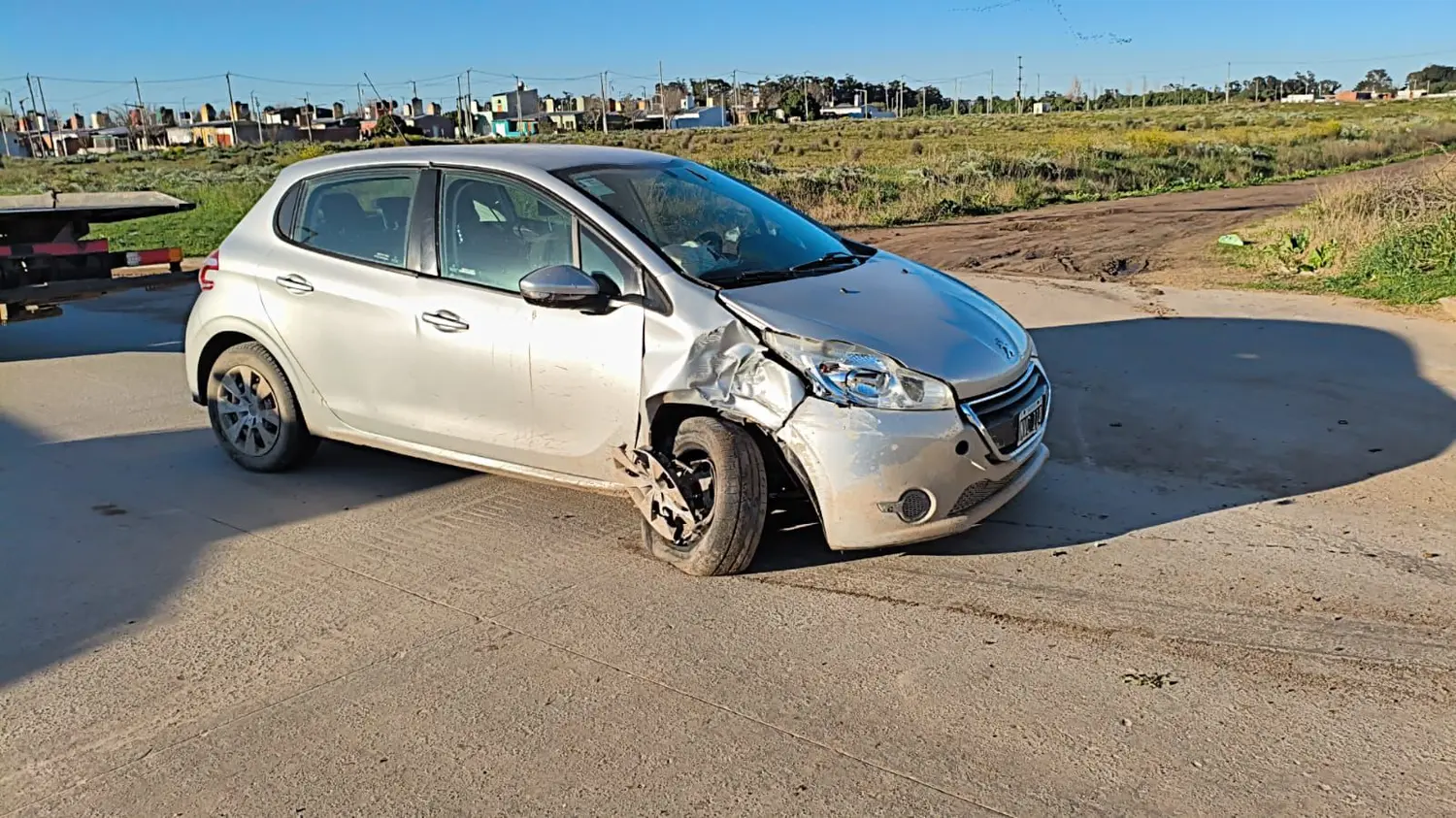 El auto golpeado