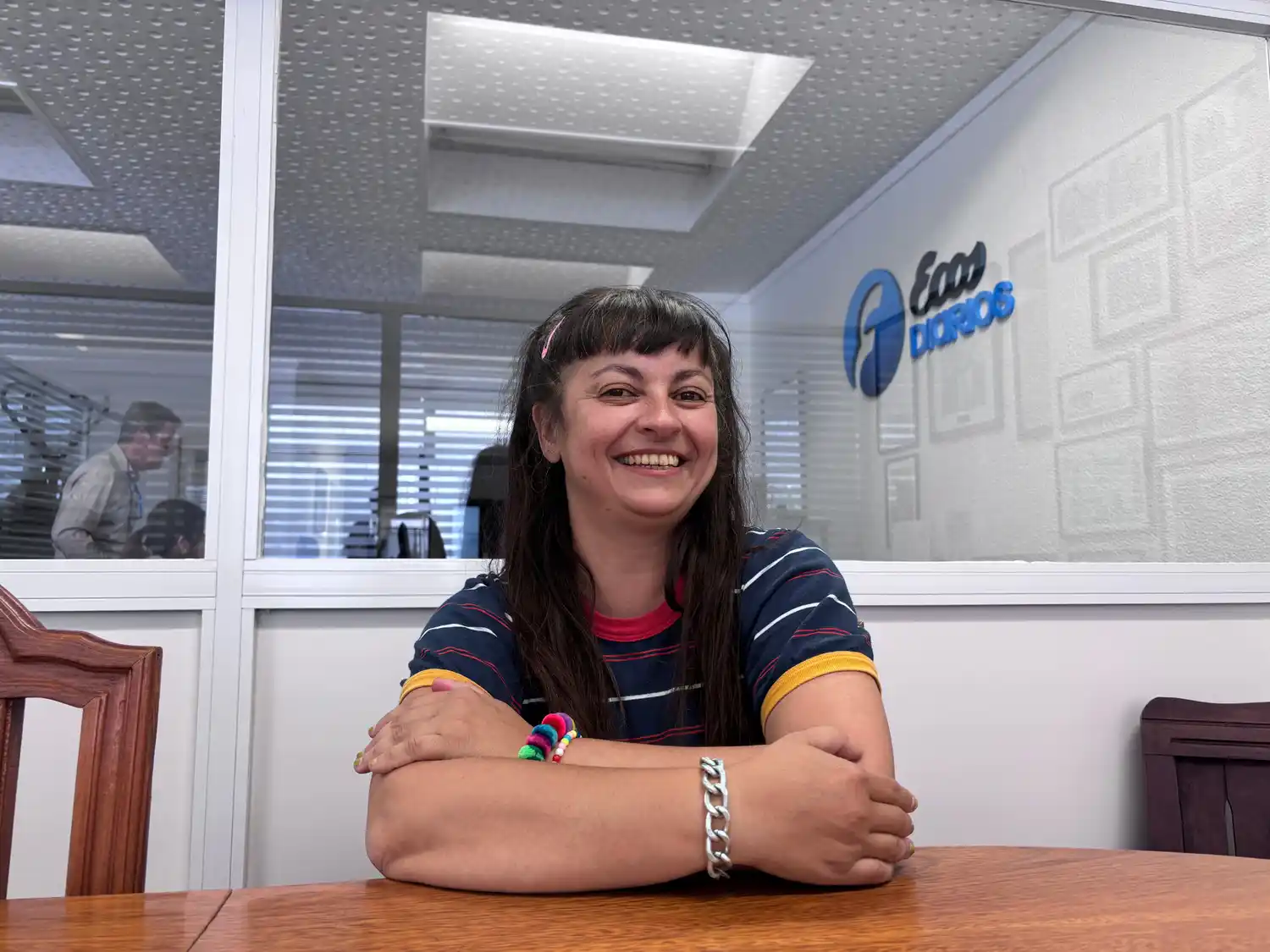 Verónica Gorosito. En las instalaciones de Ecos Diarios