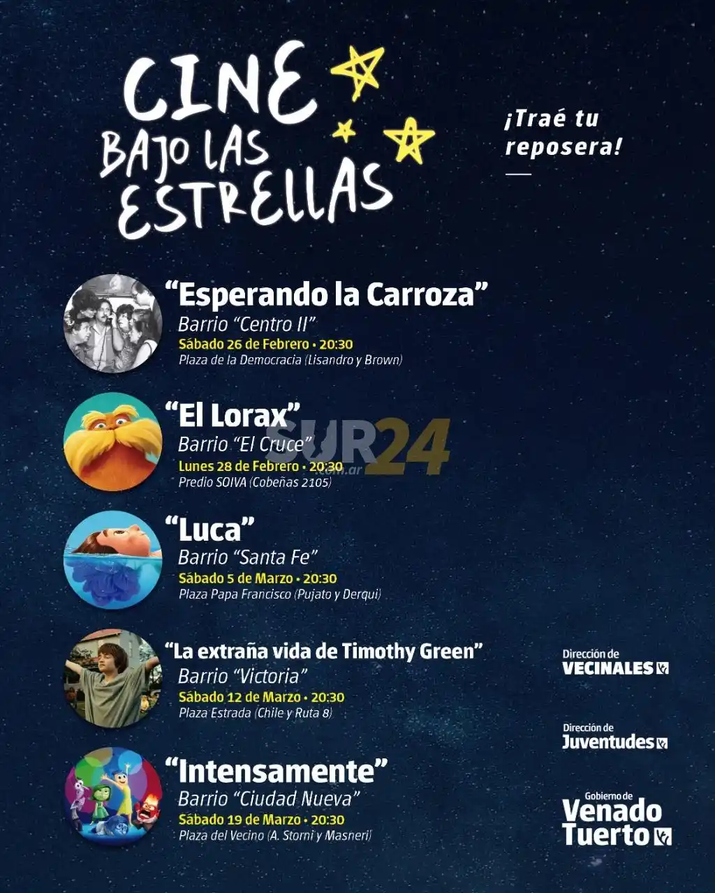 Doble jornada de “Cine bajo las estrellas” en el finde largo de carnaval