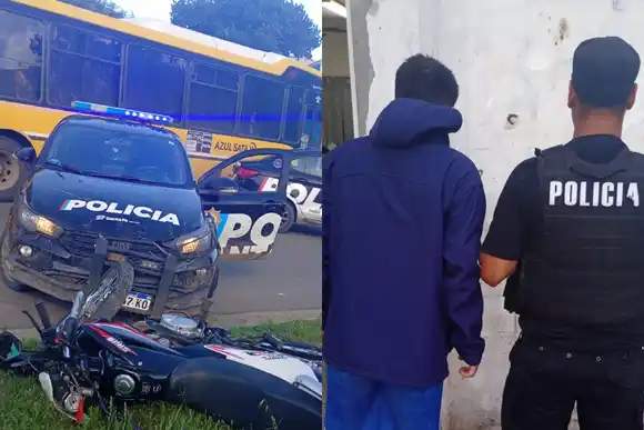 Una persecución policial terminó con un motociclista herido tras ser interceptado por un patrullero