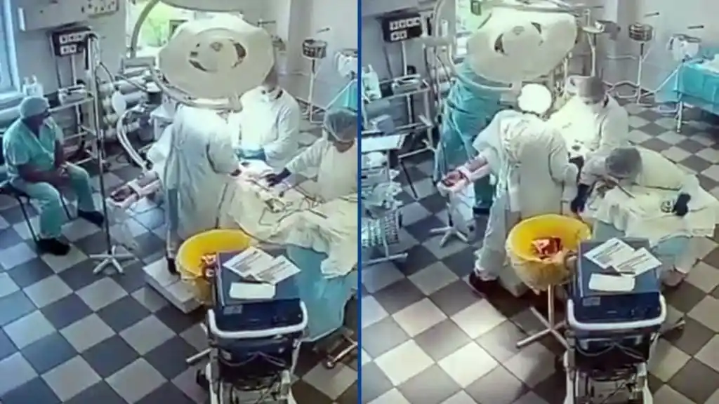 Video: médicos continúan con una cirugía durante el terremoto de 8,8 en Rusia