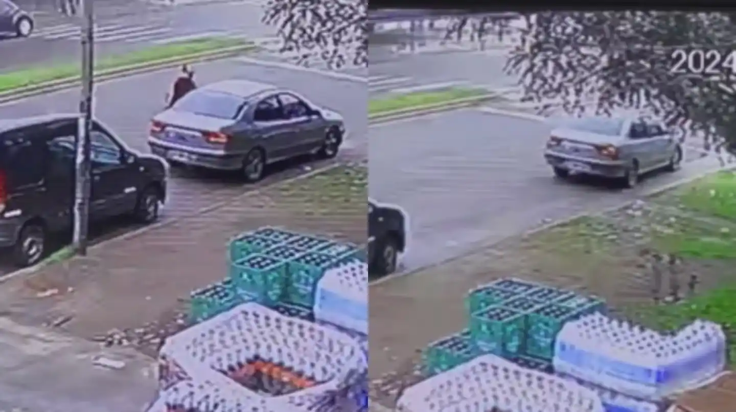 Toda la secuencia quedó registrada por las cámaras de seguridad de la zona que muestran el sigiloso accionar del ladrón.