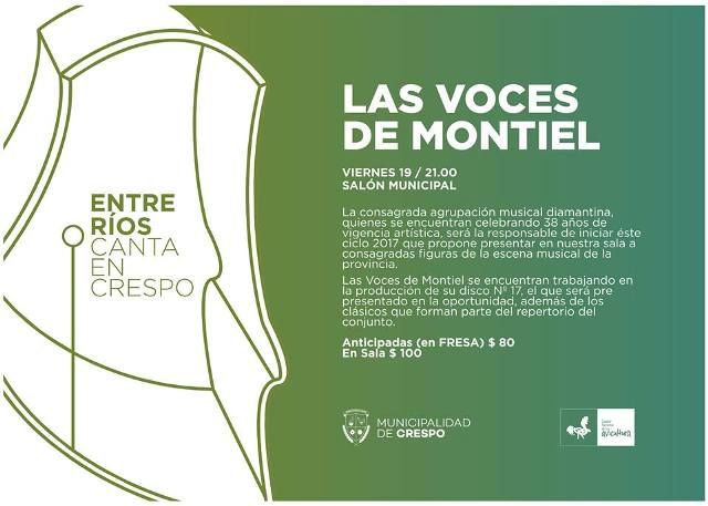 Hoy comienza el Ciclo ‘Entre Ríos canta en Crespo’