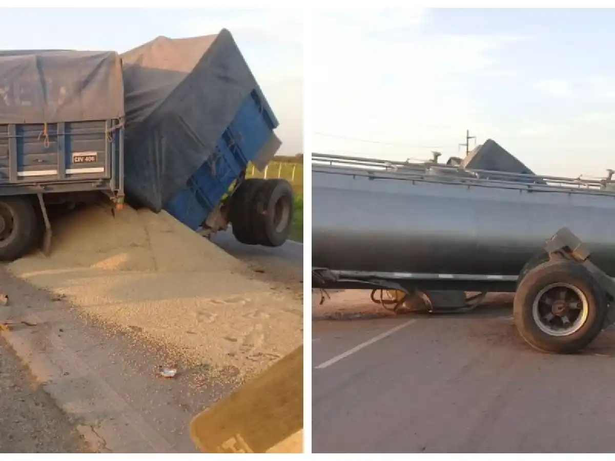 Un herido en choque de  camiones en la Ruta 3, en Villa Concepción del Tío