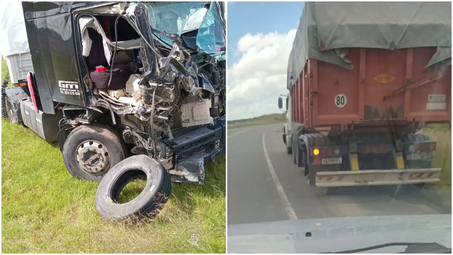 Accidente en la ruta 51: impresionante choque entre dos camiones cerca de Coronel Pringles