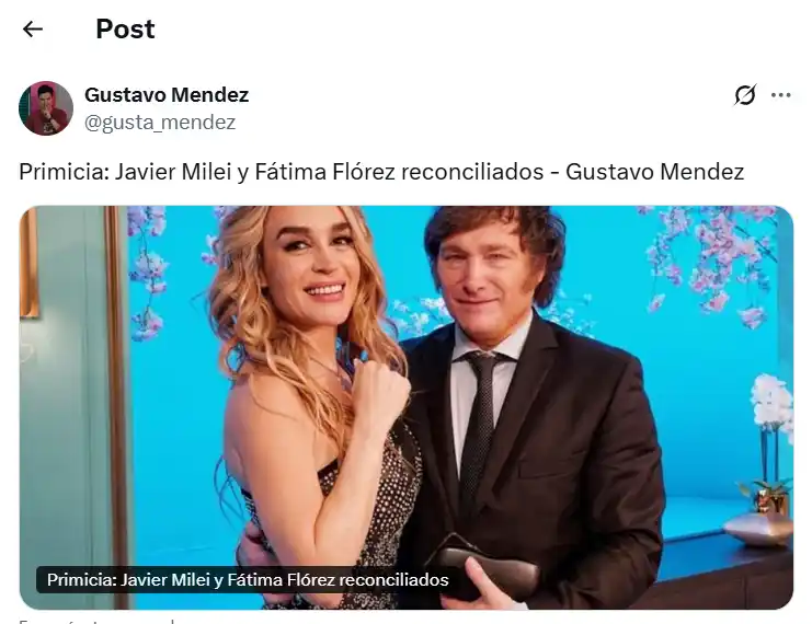 Fátima Flores y Javier Milei