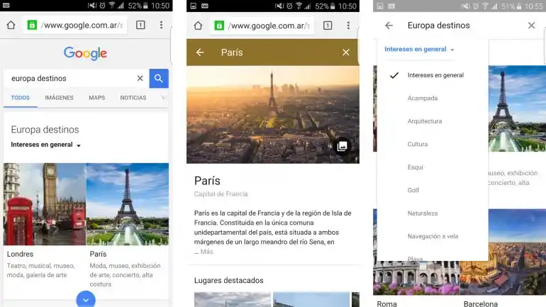 Ahora podés planificar tus viajes desde Google