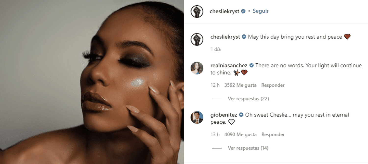 La última publicación de Cheslie Kryst en Instagram pocos minutos antes de que encontraran su cadáver en la calle. 