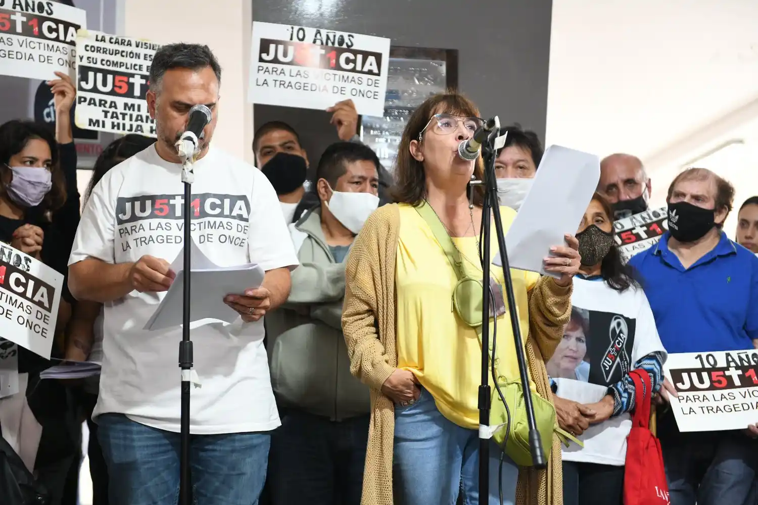 La diputada y mamá de Lucas Menghini Rey, María Luján Rey, habló en el acto de ayer.