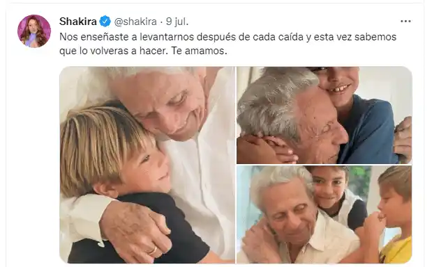 La madre de Shakira habló sobre la salud de su esposo. Foto Twitter