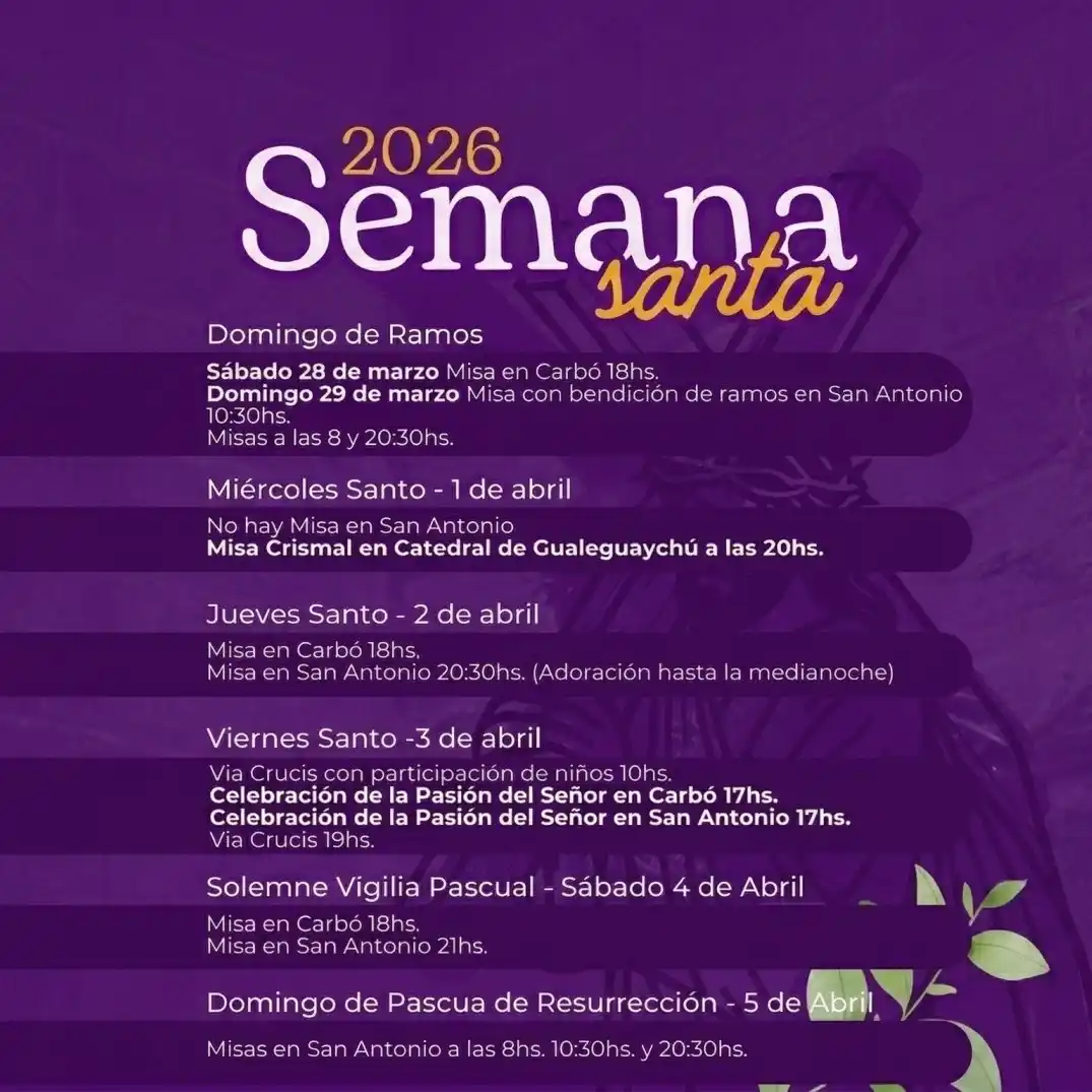 Gualeguay: se conoció el cronograma completo de actividades por Semana Santa 2026
