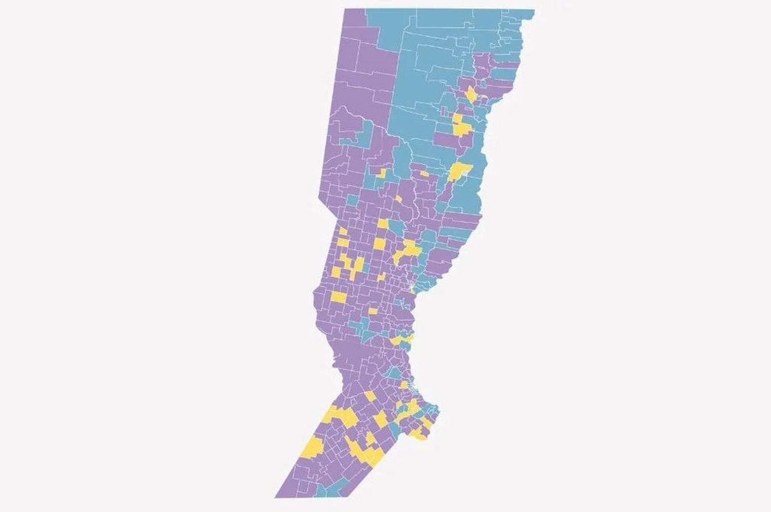 Así quedó el mapa de la provincia de Santa Fe tras las generales del 22 de octubre.