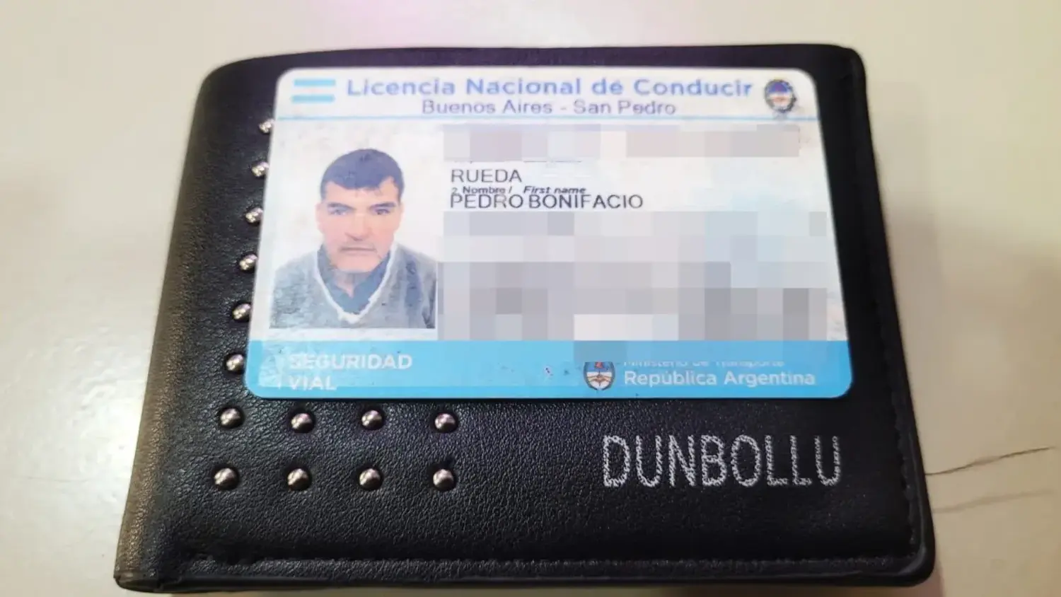 Hallaron billetera con documentos de Pedro Bonifacio Rueda
