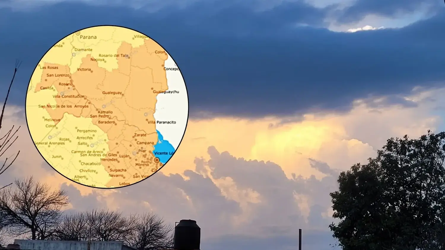 El SMN puso en alerta a la región desde la tarde de este viernes y hasta la madrugada del sábado. Por la noche se producirían los fenómenos más severos.