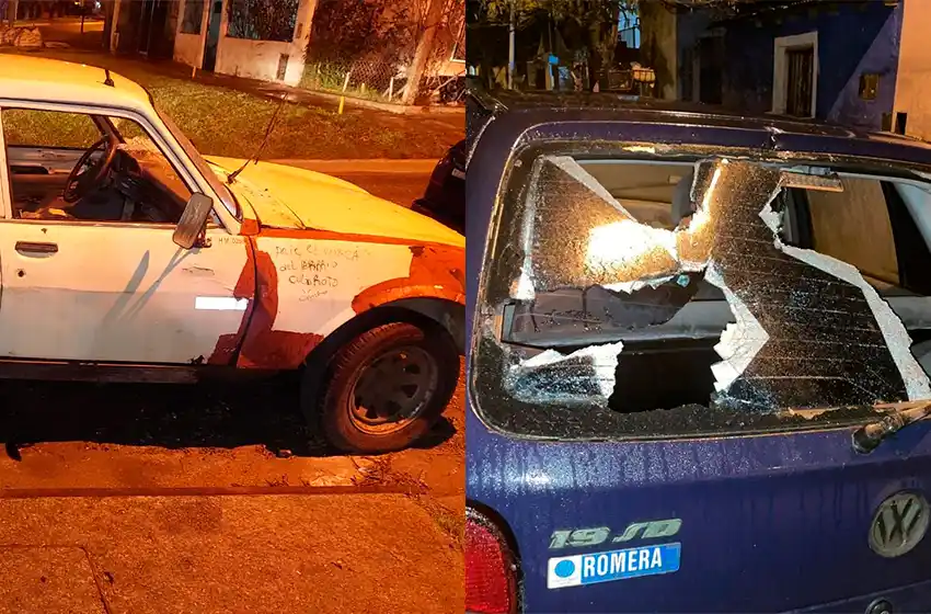 Fuera de sí, una mujer rompió dos autos: investigan las causas