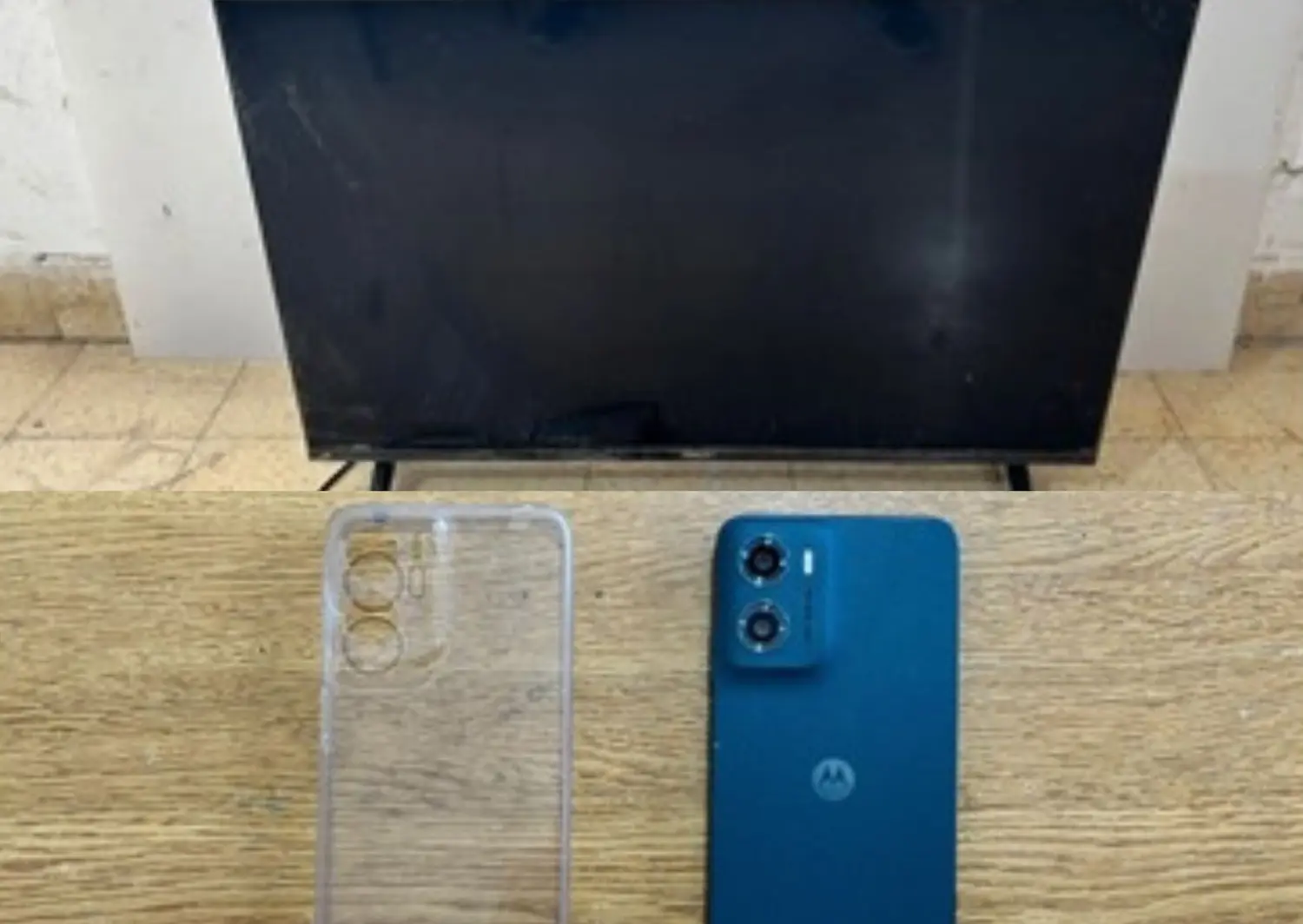 El televisor y el celular robados fueron secuestrados por los efectivo.