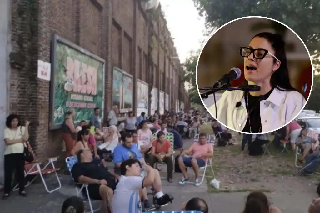 Una postal de cada encuentro con Leda: fieles hacen cola con reposeras y heladeritas. (Rosario3)