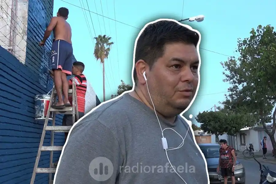 El club se hace entre todos: la hinchada de Sportivo lleva a cabo pintadas en el estadio