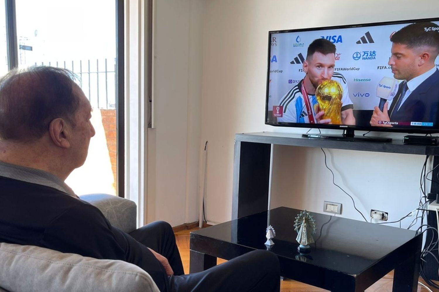 Carlos Salvador Bilardo presenció la coronación de la Selección Argentina