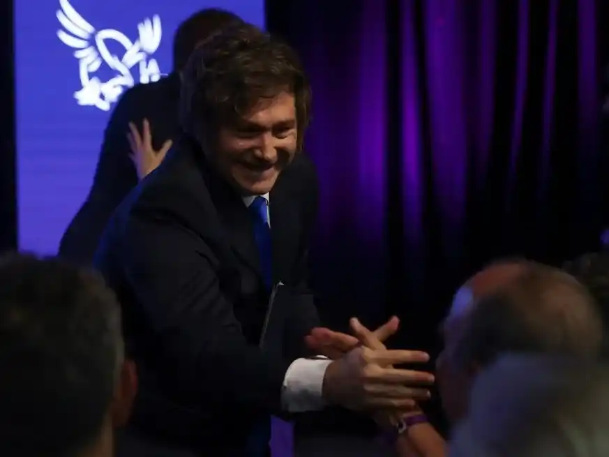 Milei celebró el triunfo electoral. Reuters.