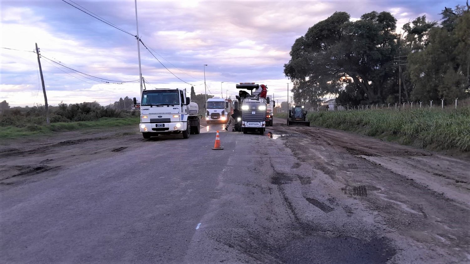 Vialidad Nacional continúa las tareas sobre RN 11 en Puerto General San Martín