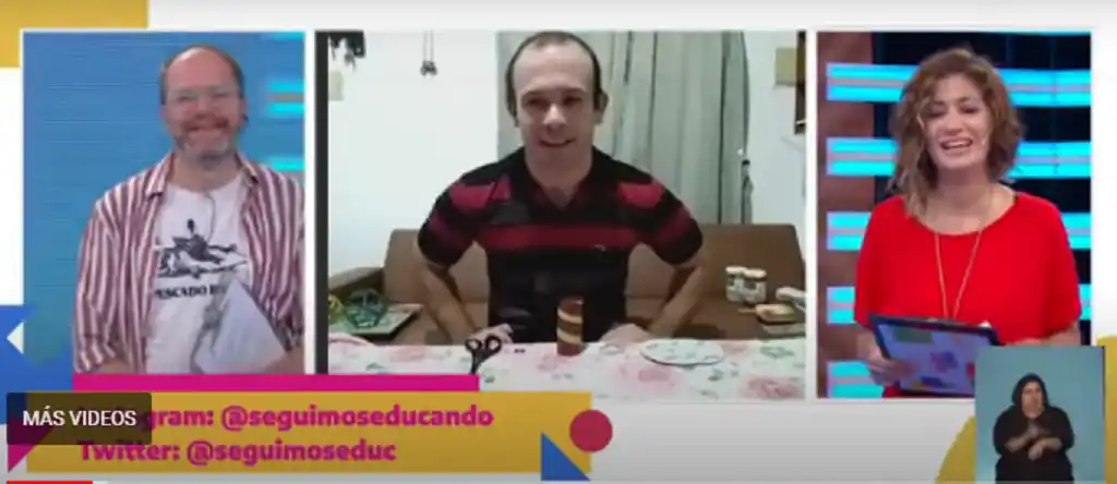 Mostró en la TV Pública el diseño de un juguete elaborado con materiales cotidianos y realizado por alumnos de primer año