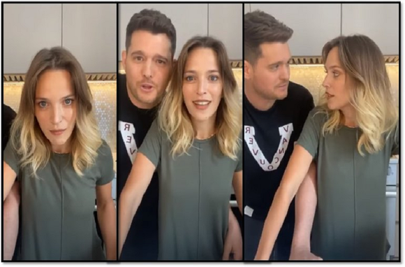 Tras la polémica Lopilato y Bublé realizaron un nuevo video en vivo y los fans volvieron a advertir repudiables gestos del cantante