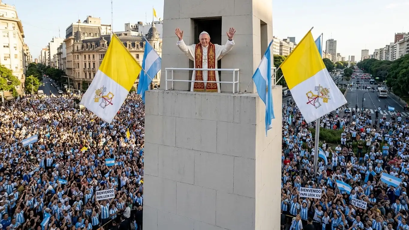 Rezando. Un país recibe al sucesor de Bergoglio.