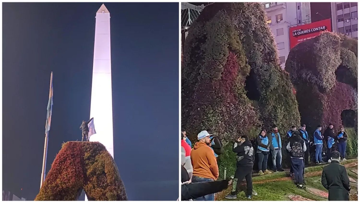 Murió un hincha de la Selección al caer de un cartel en la zona del Obelisco