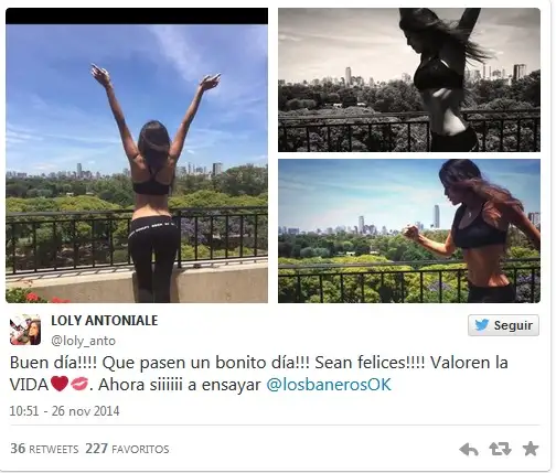Extraño entrenamiento de la desinteresada Loly Antoniale