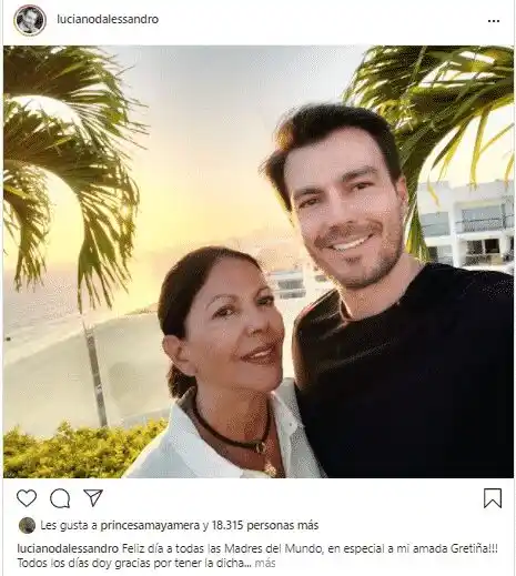 Luciano D'Alessandro también honró a su madre. Foto Instagram