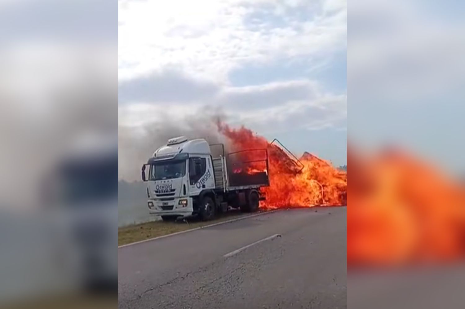 Un camión cargado de papel se incendió en Ruta 34 y el tránsito estuvo cortado varias horas