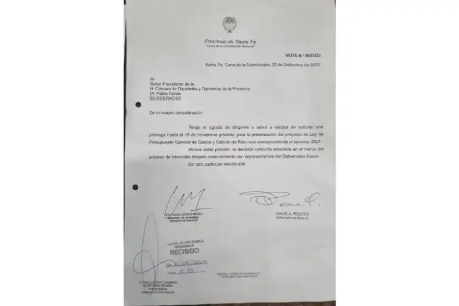 Prórroga presentación Presupuesto.