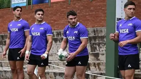 Los Pumas en la primera práctica en Sudáfrica.