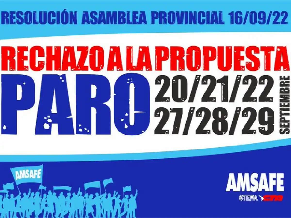 Santa Fe: pese a que les descontarán los días sin trabajar, los docentes vuelven al paro