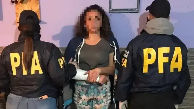 Bárbara Cantero al momento de ser capturada en 2022