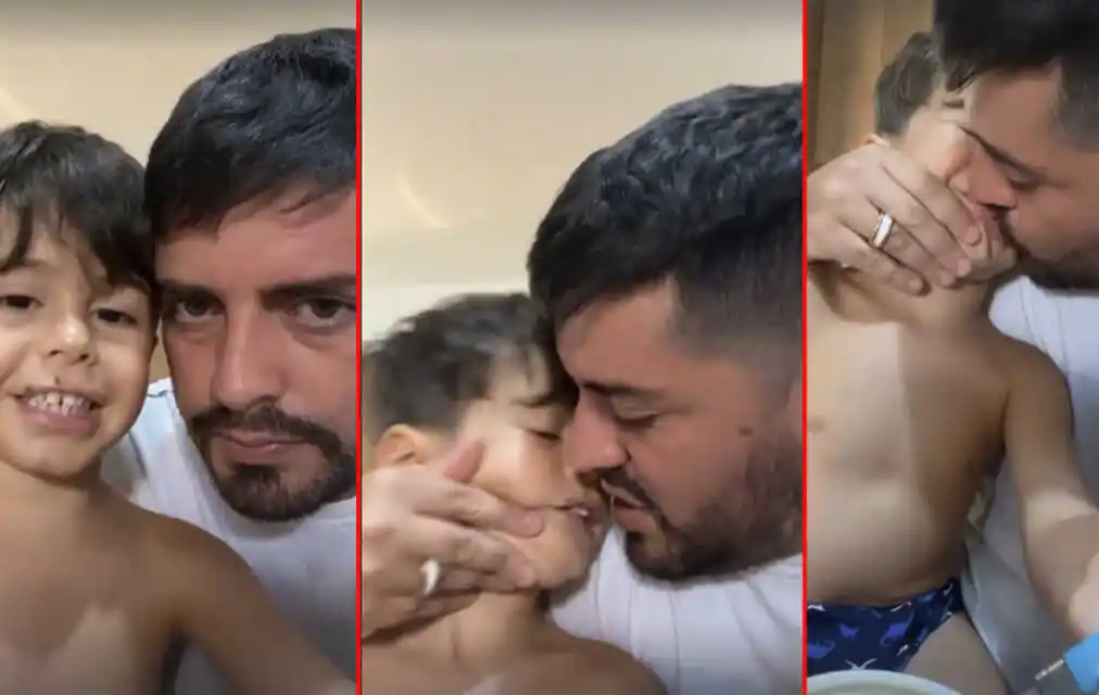 Diego Maradona Junior subió un repudiable video besando a su hijo