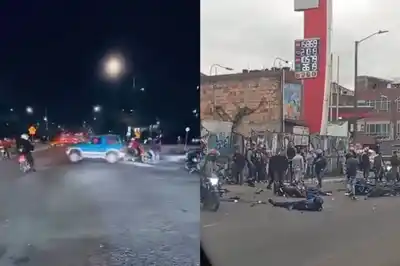 Bogotá: un automovilista atropelló a varias motos, fue atrapado, recibió una golpiza y murió